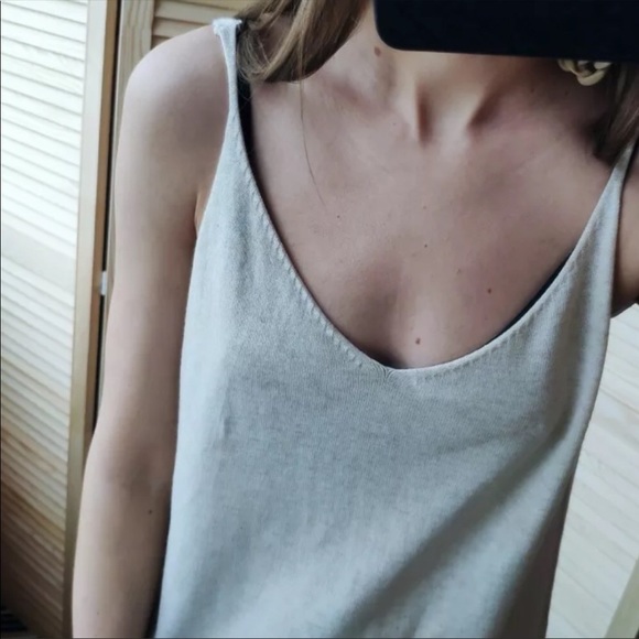 Dress Cashmere womens basic tank soft slip khaki - Picture 4 of 5